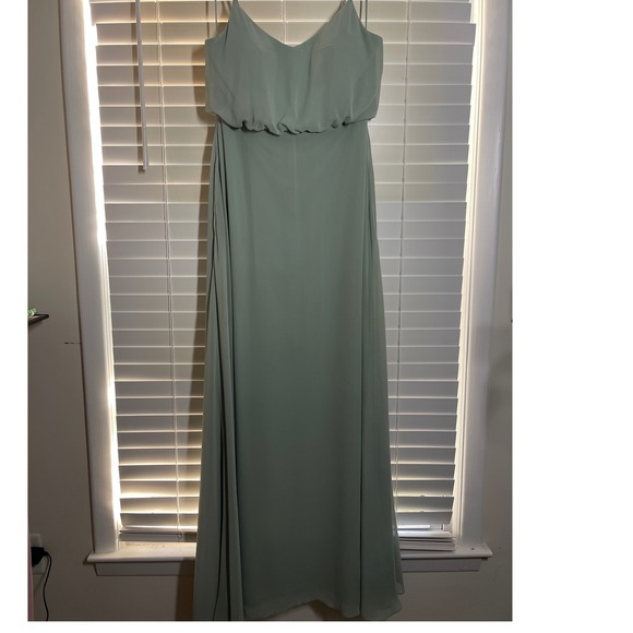 Birdy Grey bridesmaid/formal dress sage chiffon color size large Gwennie dress - Picture 1 of 9